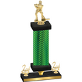 Premium Single Green Carbon Fiber Second Place Hockey Trophy