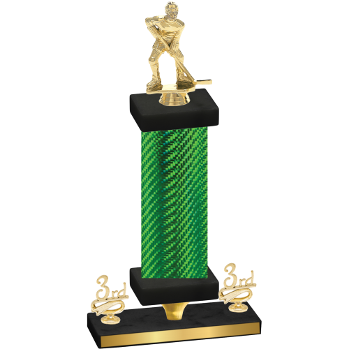 Premium Single Green Carbon Fiber Third Place Hockey Trophy