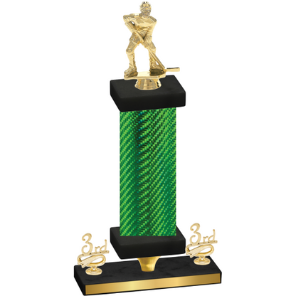 Premium Single Green Carbon Fiber Third Place Hockey Trophy