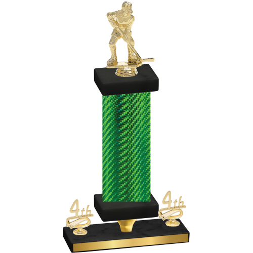 Premium Single Green Carbon Fiber Fourth Place Hockey Trophy