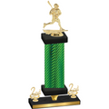 Premium Single Green Carbon Fiber Second Place Lacrosse Trophy