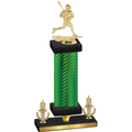 Premium Single Green Carbon Fiber Victory Lacrosse Trophy