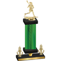 Premium Single Green Carbon Fiber Victory Lacrosse Trophy