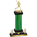 Premium Single Green Carbon Fiber Year Lacrosse Trophy