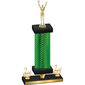 Premium Single Green Carbon Fiber Second Place Victory Trophy