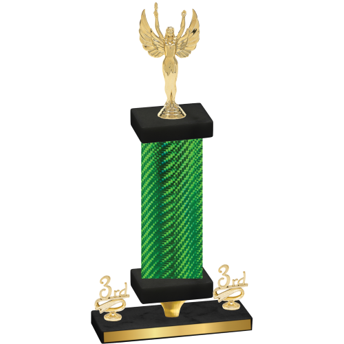 Premium Single Green Carbon Fiber Third Place Victory Trophy
