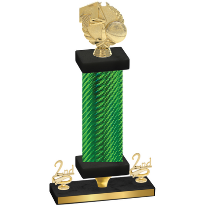 Premium Single Green Carbon Fiber Second Place Basketball Trophy