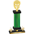 Premium Single Green Carbon Fiber First Place Pickleball Trophy