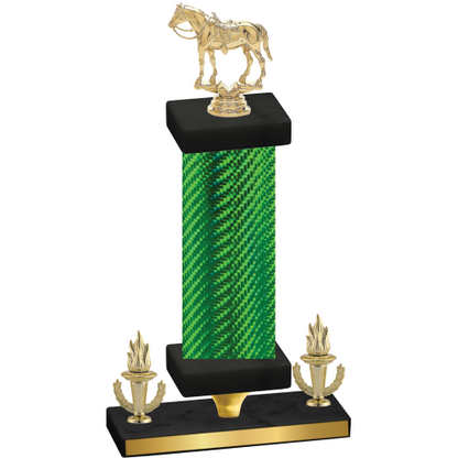 Premium Single Green Carbon Fiber Victory Horses Trophy