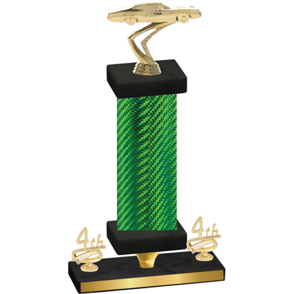 Premium Single Green Carbon Fiber Fourth Place Cars Trophy