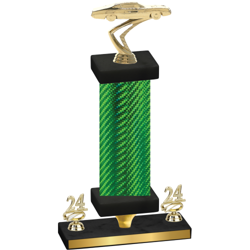 Premium Single Green Carbon Fiber Year Cars Trophy