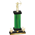 Premium Single Green Carbon Fiber Second Place Archery Trophy