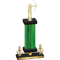 Premium Single Green Carbon Fiber Victory Archery Trophy