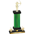 Premium Single Green Carbon Fiber First Place Archery Trophy
