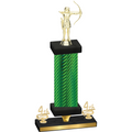 Premium Single Green Carbon Fiber Fourth Place Archery Trophy