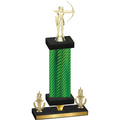 Premium Single Green Carbon Fiber Victory Archery Trophy