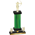 Premium Single Green Carbon Fiber Year Archery Trophy