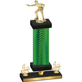 Premium Single Green Carbon Fiber Fourth Place Shooter Trophy