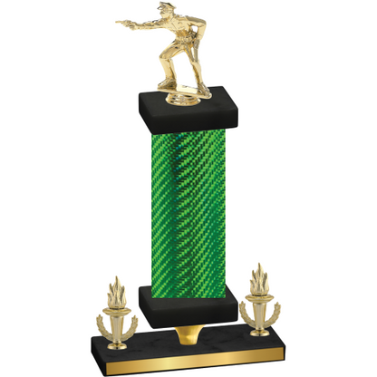 Premium Single Green Carbon Fiber Victory Shooter Trophy