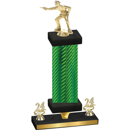 Premium Single Green Carbon Fiber Year Shooter Trophy
