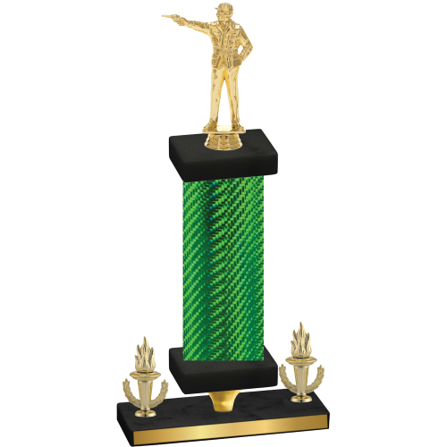 Premium Single Green Carbon Fiber Victory Shooter Trophy