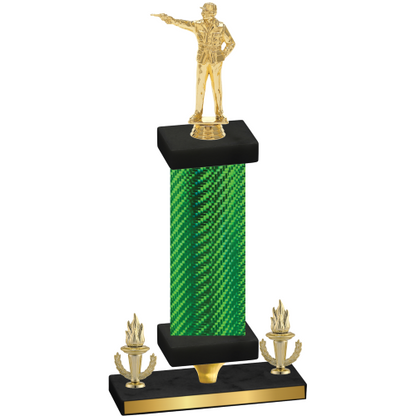 Premium Single Green Carbon Fiber Victory Shooter Trophy