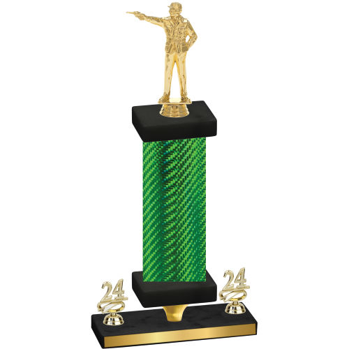 Premium Single Green Carbon Fiber Year Shooter Trophy