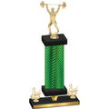 Premium Single Green Carbon Fiber Third Place Weights Trophy