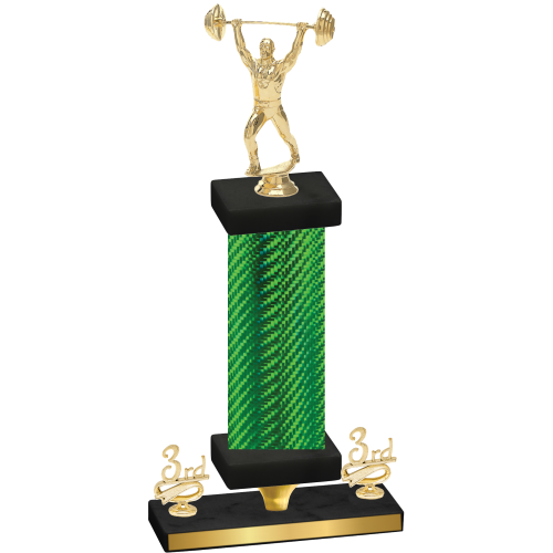 Premium Single Green Carbon Fiber Third Place Weights Trophy