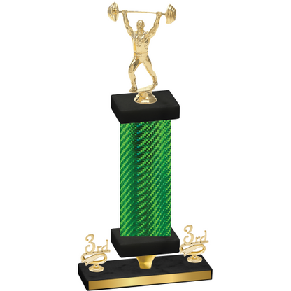Premium Single Green Carbon Fiber Third Place Weights Trophy