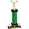 Premium Single Green Carbon Fiber Fourth Place Weights Trophy