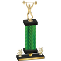 Premium Single Green Carbon Fiber Year Weights Trophy
