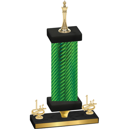 Premium Single Green Carbon Fiber First Place Chess Trophy