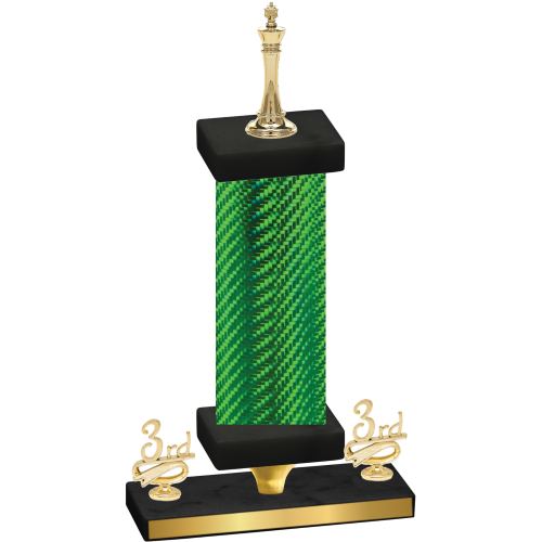 Premium Single Green Carbon Fiber Third Place Chess Trophy