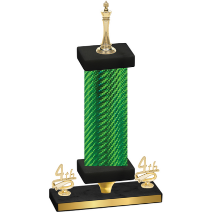 Premium Single Green Carbon Fiber Fourth Place Chess Trophy