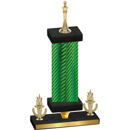 Premium Single Green Carbon Fiber Victory Chess Trophy