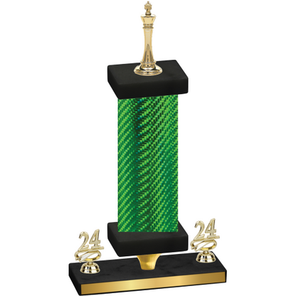 Premium Single Green Carbon Fiber Year Chess Trophy