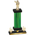 Premium Single Green Carbon Fiber Fourth Place Holiday Trophy
