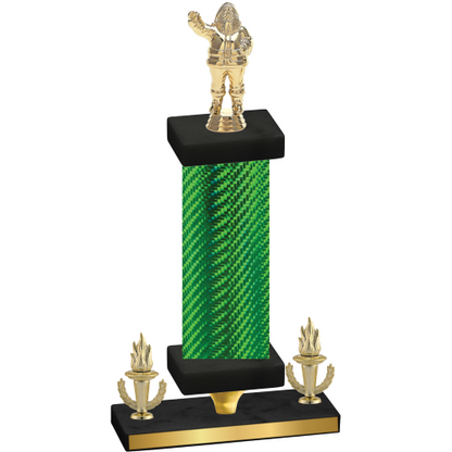 Premium Single Green Carbon Fiber Victory Holiday Trophy