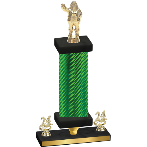 Premium Single Green Carbon Fiber Year Holiday Trophy