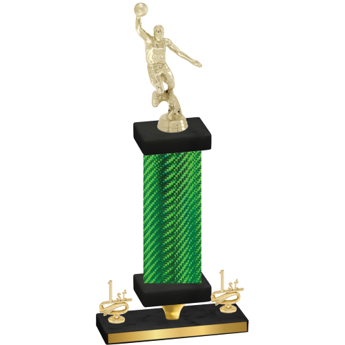 Premium Single Green Carbon Fiber First Place Basketball Trophy
