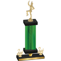 Premium Single Green Carbon Fiber Second Place Majorette Trophy