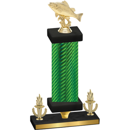 Premium Single Green Carbon Fiber Victory Fishing Trophy
