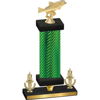 Premium Single Green Carbon Fiber Victory Fishing Trophy