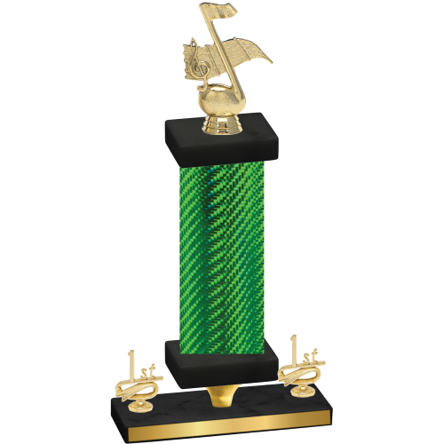 Premium Single Green Carbon Fiber First Place Music Trophy