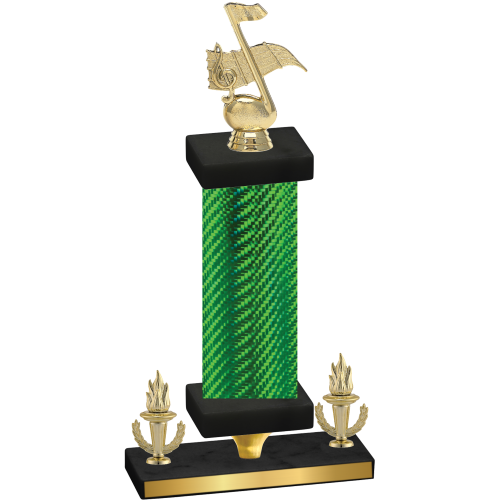 Premium Single Green Carbon Fiber Victory Music Trophy