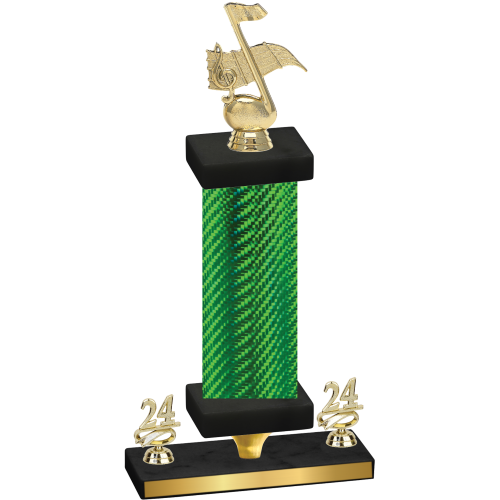 Premium Single Green Carbon Fiber Year Music Trophy