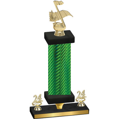 Premium Single Green Carbon Fiber Year Music Trophy