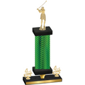 Premium Single Green Carbon Fiber Fourth Place Golf Trophy