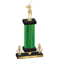 Premium Single Green Carbon Fiber Victory Golf Trophy